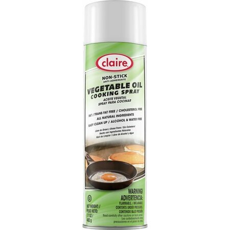 CLAIRE Non-Stick Vegetable Oil Cooking Spray, 20oz, 6PK CL8296